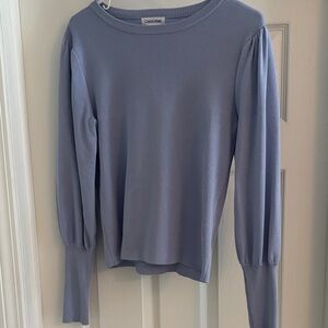 Calvin Klein Women's Light Blue Long Sleeve Top